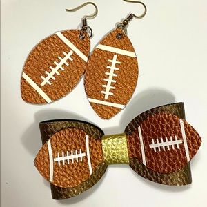 Football hair and earring set